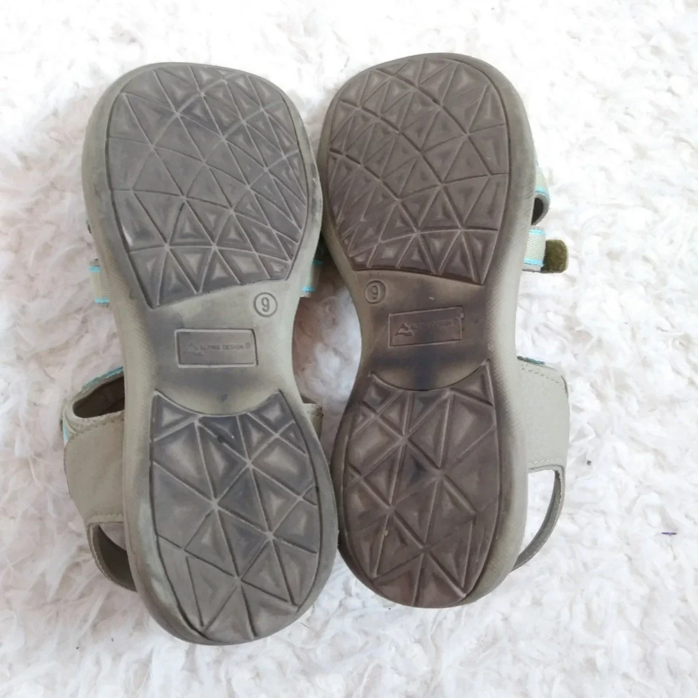 Alpine Design Riley Taupe Women's Sz 9 Open Toe Adjustable Strap Comfort Sandals